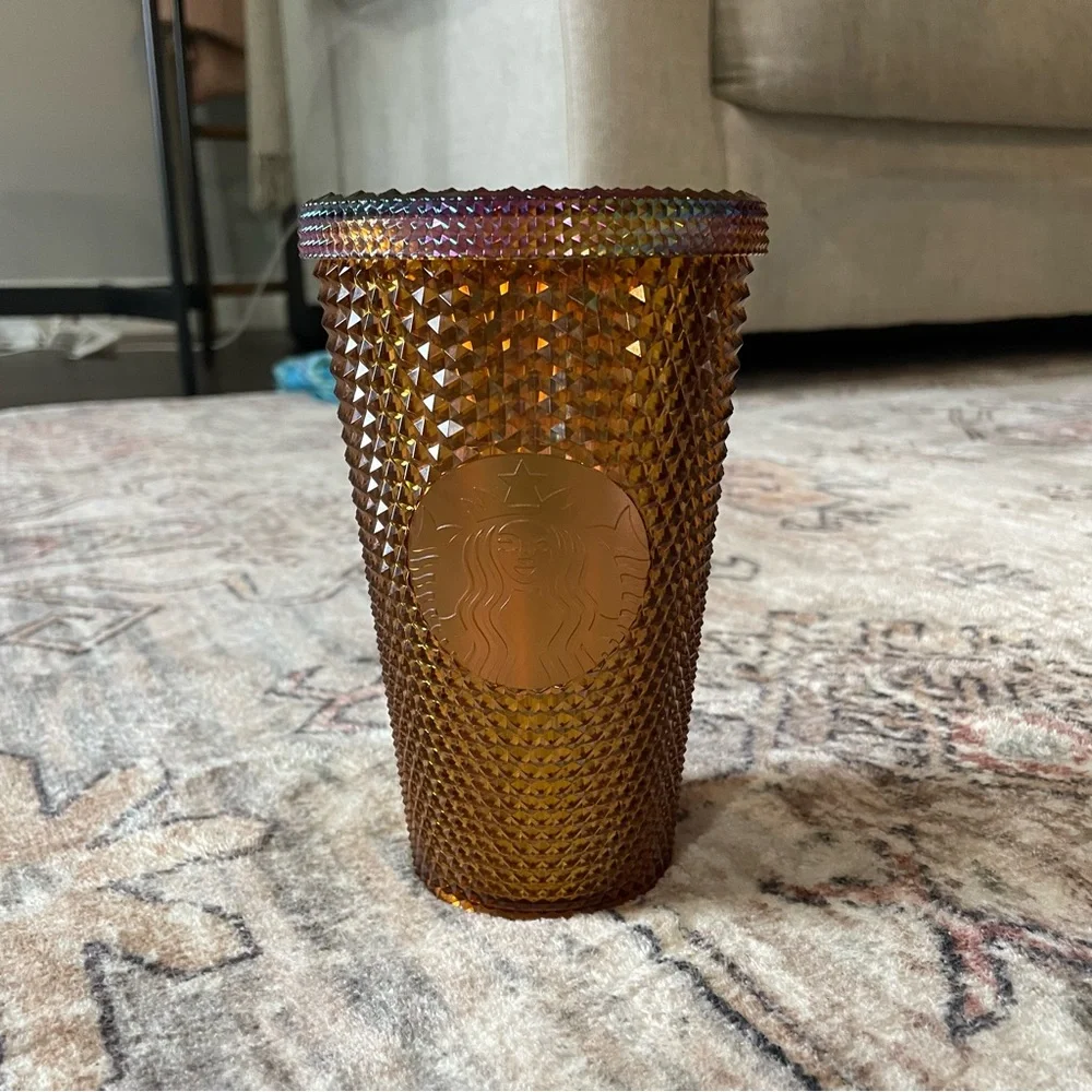 NWT Starbucks Limited Edition 2021 Copper & Gold Studded Iridescent Tumbler 16oz